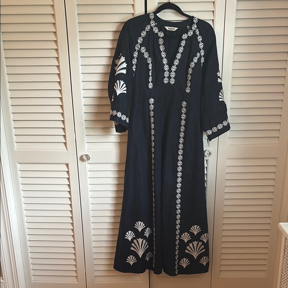 Boden Navy Linen Dress